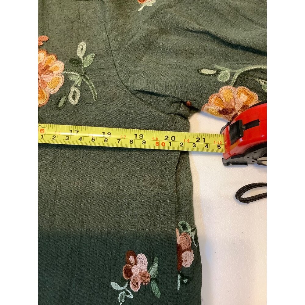 Anthropologie Fig & Flower Embroidered Boho Long Sleeve Top – Women’s Large - Picture 6 of 10